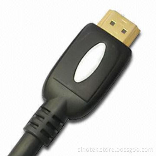 HDMI Cable with 28 AWG Conductor and Gold-plated Connector